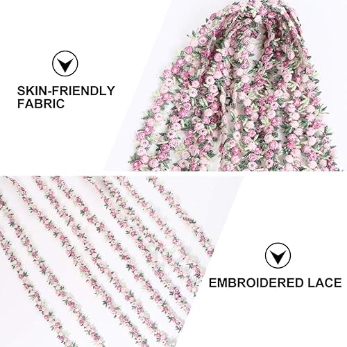 EXCEART Floral Dentelle Broderie Venise Dentelle Rose Fleur Applique Crochet Dentelle Garnitures À Coudre Ruban Artisanat pour Le Bricolage Scrapbooking Cadeau Robe 4. 5M Rose - Nail Gallerys