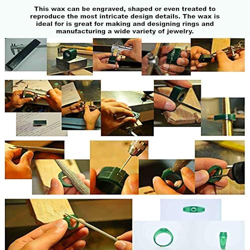 Tube de moulage de cire d'anneau , moule d'anneau de bijoux , cire verte dure , fonctionne avec le grand tube de côté plat , lisse à l'intérieur , pour créer et concevoir des anneaux(T250) - Nail Gallerys