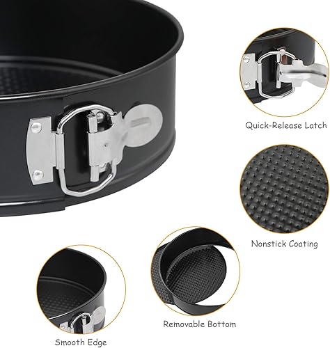 LinStyle Moulle à Gateau, Moules à Pâtisserie, Moule Gateau Rond à Charnière Réglable pour Faire Gâteaux, Pizzas, Pain, 18cm, Noir - Nail Gallerys