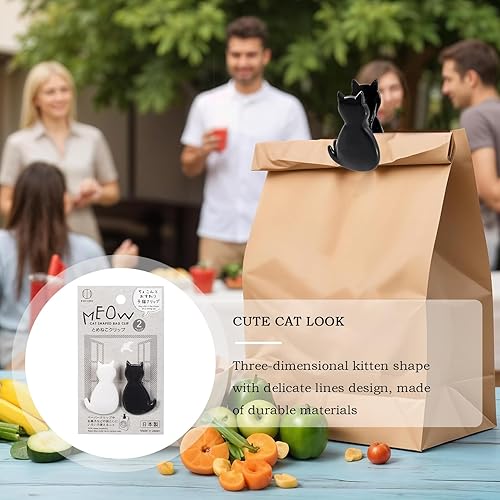 Lot de 2 pinces à sachets en forme de chat pour le rangement des collations, jolis clips pour sac à frites pour cuisine, réfrigérateur, décoration, nourriture, , collations - Nail Gallerys
