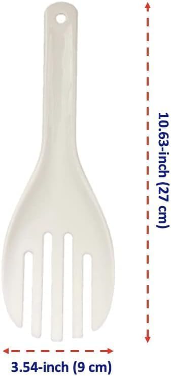 Lot de 3 grandes spatules à riz en plastique blanc - Cuillères de service en forme de fourchette pour riz et pommes de terre (27 cm de long) - Nail Gallerys