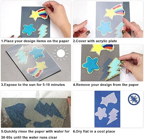 Steowsey Lot de 61 kits de papier cyanotypique pour papier d'impression solaire, sensibilité pour papier à dessin solaire, papier d'impression naturel (5,9 x 3,9 pouces) - Nail Gallerys