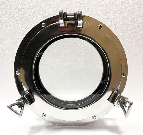 Marine Nautical Store Hublot de Bateau de Canal en Aluminium Argenté, Wall Art de Décoration Murale Nautique pour Salle de Séjour et Bureau à Domicile - Nail Gallerys