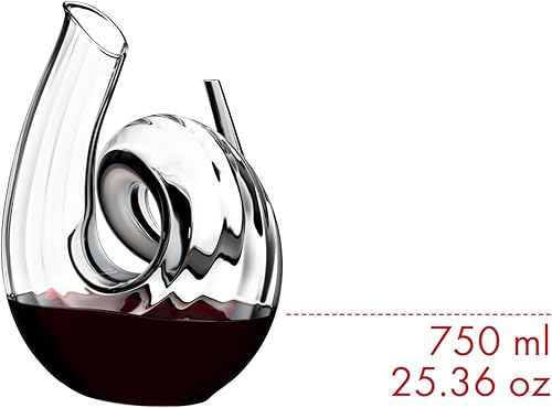 RIEDEL Décanteur Curly Fatto A Mano, glasdekanter, Décanteur Bouteille de Vin, Carafe, Verre de Haute qualité, 1.4 L, 2011/00 - Nail Gallerys
