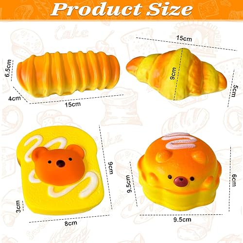 Kleemeiero 4 Pièces Ensemble de Squishies, Jouet à Presser Squishy Taba Squishy Jouet Anti Stress Squishies à Croissance, Chenille, Griller, Hamburger pour Filles Enfants Et Adultes - Nail Gallerys