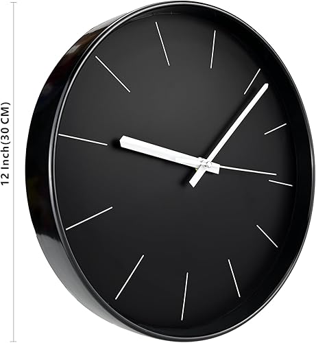 DIYZON 30cm Minimalisme Horloge Murale, Horloge Murale Silencieuse sans Tic-Tac, Horloge Murale Moderne à Piles avec Mouvement à Quartz de Qualité Facile à Lire, Décor pour Chambre, Cuisine, Bureau - Nail Gallerys