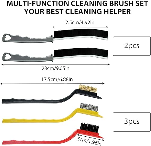 Fleuse Brosse Joint Carrelage 5Pcs, Brosse Nettoyage, Braosse de Nettoyage des Interstices, Brosses de Nettoyage de Salle de Bain, Peut également être Utilisé Dans les Fentes de Fenêtre et les Cuisine - Nail Gallerys