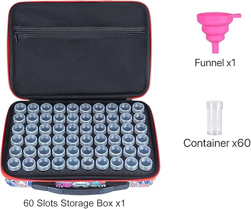 Diamond Painting Accessoires Boite de Rangement,60 Emplacements pour Peinture Diamant 5D Complet Broderie Diamant Painting - Nail Gallerys