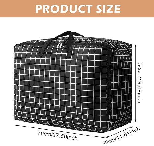 Lot de 2 grands sacs de rangement avec fermeture éclair, sac de rangement pour couette, vêtements, déménagement, sacs de déménagement (70 x 30 x 50 cm) - Nail Gallerys