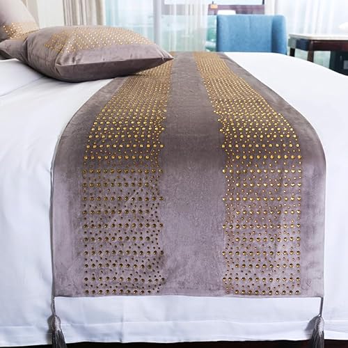 Ensemble de chemin de lit moderne noir luxueux avec coussins assortis à texture dorée et élégant auberge, couvre-lit de qualité hôtelière, décoration d'intérieur, pour lit de 2 m, 45 x 240 cm - Nail Gallerys