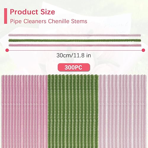 Starvortex Lot de 320 brossettes colorées pour travaux manuels, violettes tulipes avec tiges de fleurs et ruban de fleuriste, brosses colorées flexibles pour bouquet, travaux créatifs - Nail Gallerys