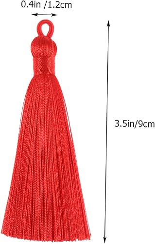 YOSADIER 20 Pièces Boucle D'oreille En Soie De Glace Glands Gland Artisanal Accessoire Pompons Porte-clés Matériel Long Artisanat Focal Pendentifs Mignon Charme Rouge - Nail Gallerys