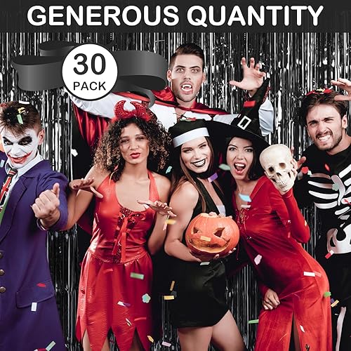 Lot de 30 rideaux en aluminium doré - 1 x 2,5 m - Avec franges, serpentins - Décoration métallique - Pour anniversaire, mariage, Noël, Nouvel An, fête disco - Nail Gallerys