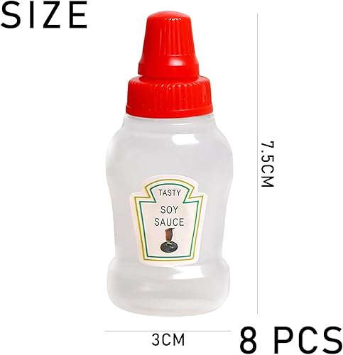 MAXQUU Lot de 8 mini bouteilles compressibles portables pour le camping, le miel, la sauce soja, la salade, le pique-nique, le déjeuner - Nail Gallerys