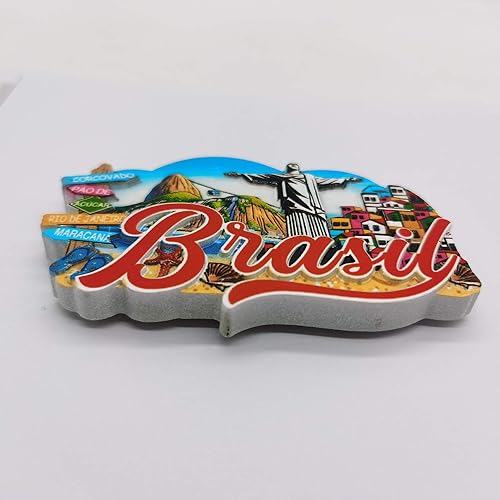 Brésil 3D Landmark Réfrigérateur Aimant Résine Voyage Souvenirs, Fait Main Maison et Cuisine Décoration Brésil Réfrigérateur Aimant Collection - Nail Gallerys