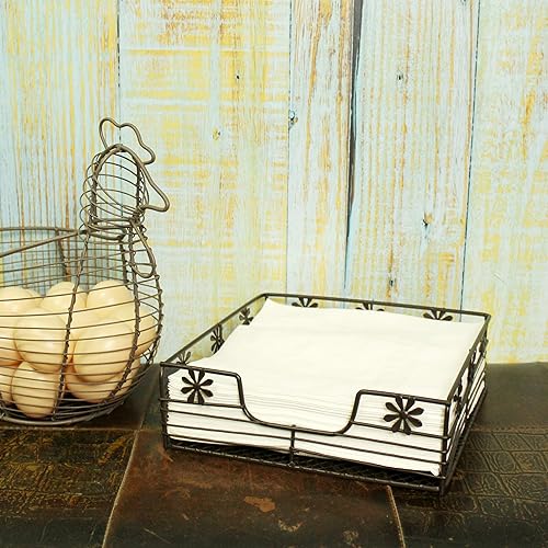 CVHOMEDECO. Primitifs Porte-Serviettes Plat Porte-Serviettes en Papier pour Cocktail, rouillé, 21 x 21 x 6,4 cm - Nail Gallerys