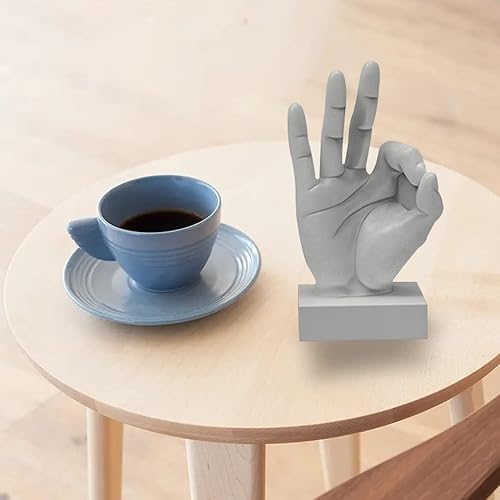 FineInno Moule à Bougie de Geste de Ok, Moule Résine Epoxy 3D Main, Moule en Silicone de Doigts pour Fabrication de Bougies, Sculpture en Plâtre, Artisanat en Argile - Nail Gallerys