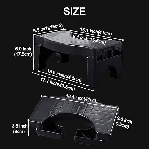 DHYLRICHER Marchepied de toilette pliable pour adultes et enfants, tabouret à déjections canines épissable (noir) - Nail Gallerys