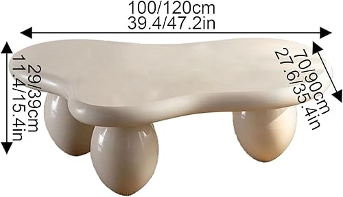 SFJATTA Table Basse Centrale, Table Basse Moderne en Forme de Nuage, Table Centrale de Style pour Salon, Table Centrale Simple et Moderne, pour Salon, Salle de Réception, Bureau(100 * 70 * 29cm) - Nail Gallerys