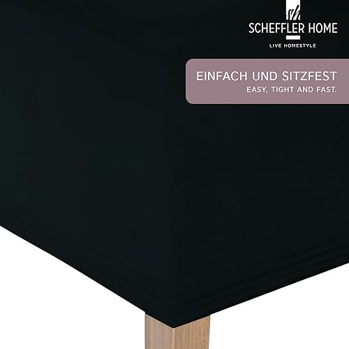 SCHEFFLER-Home Housse de Chaise Extensible « Lena » / Lot de 2 / Noir/Housse de Chaise élastique/Housse de Chaise Extensible avec élastique/Housse de Chaise élégante - Nail Gallerys
