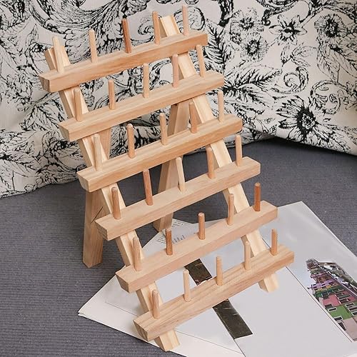 Générique Range-Fils - Étagère à Plusieurs Niveaux pour Bobines de Laine avec Pieds Pliables,Organisateur Compact pour Bureaux et Tables, Étagères et Présentoirs - Nail Gallerys