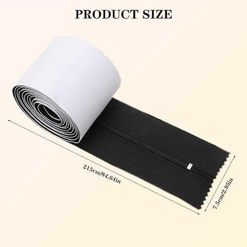 2 Fermetures Éclair Autocollantes, Auto-Adhésives Double Fermeture Éclair pour Portes Anti-Poussière, Serres et Projets de Construction Avec Coupe-Film en Plastique, Noires, 213 cm x 7,6 cm - Nail Gallerys