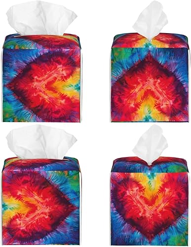 Mexpekil Housse de boîte à mouchoirs carrée en cuir synthétique avec motif cœur rose ombré pour salle de bain, bureau, voiture, cuisine, serviettes, distributeur de mouchoirs faciaux - Nail Gallerys