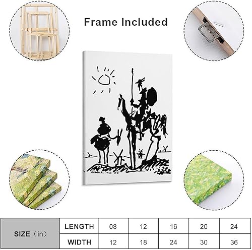 REDCHAMBER Poster Don Quichotte Pablo Picasso - Impression sur toile - 40 x 60 cm - Nail Gallerys