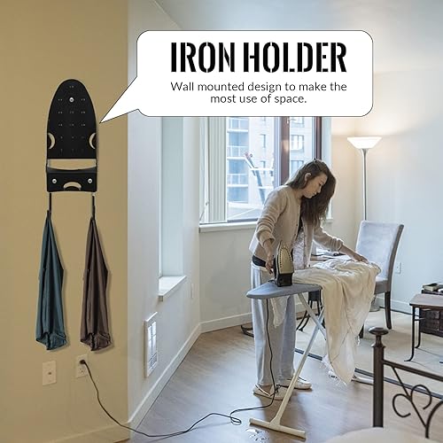 Support mural pour planche à repasser électrique - Support pour planche à repasser - Étagère de salle de bain - Pour porte d'armoire, porte ou buanderie - Nail Gallerys