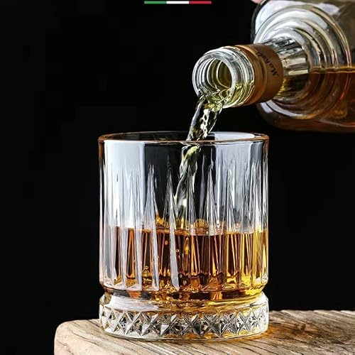 Zcoolo 4 Pièces Verres à Whisky 330 ml/11 OZ - Verres à Scotch de Qualité Supérieure - Verres à Bourbon Pour Cocktails, Style Rock Belle Boîte Cadeau - B - Nail Gallerys