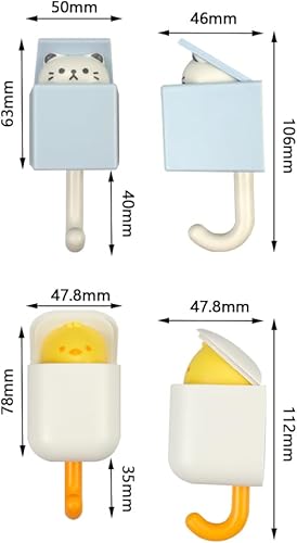 JustYit 2 Pièces Crochet de Clé de Chat Mignon Creative Adhesive Coat Hook Pop up Cat Wall Hooks Crochet Adhésif Mignon Animal Cat Hook pour Robe,Serviette,Clés,Sacs,Chapeaux - Nail Gallerys