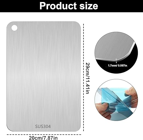 Planche a Decouper Inox Planche a Decouper En Titane Planche Titane Cuisine Decouper Double Face De Qualité Alimentaire Planche à Découper En Acier Inoxydable Pour Viande,Fruits Et Légumes - Nail Gallerys
