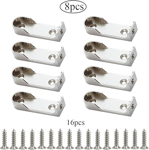 Niaciswe Supports de Tringle Ovale 8 Pièces Support Tringle Penderie Support Penderie Support Penderie D'armoire Penderie Supports Fixation Upports Ovales en Métal pour Support Barre Penderie - Nail Gallerys