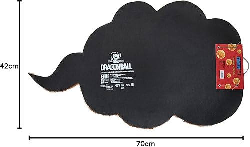SD TOYS - Paillasson Dragon Ball, Forme Nuage Kinto-Un, Tapis d'Entrée Original en Fibre de Coco et Vinyle, Antidérapant, Facile à Nettoyer, Jaune, 73 x 43 cm - Nail Gallerys