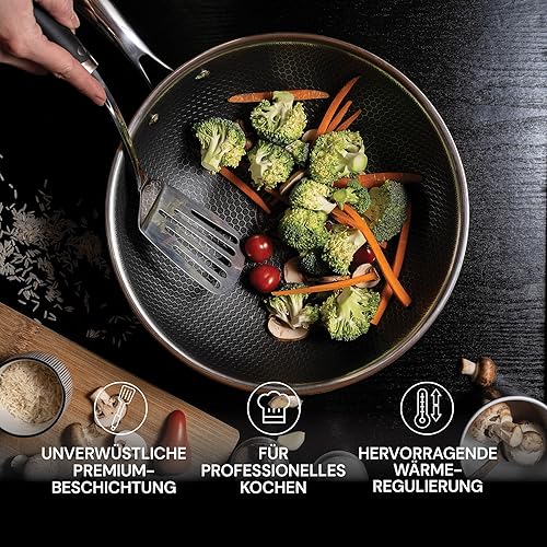 ROSMARINO HexaPro 3.0 Low Gourmet Casserole 28 cm, Advanced Technology, acier inoxydable - Nail Gallerys