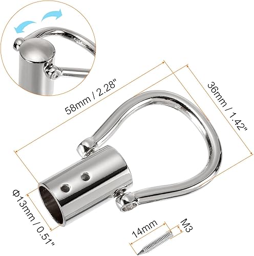 QUARKZMAN Embouts de cordon, embouts de barillet de 13 mm (0,51') pour la fabrication de pompons, sangles de sac - 6 pièces argentées (58x36 mm) - Nail Gallerys