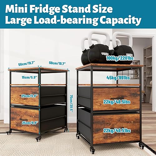 Suuiwau Mini support de réfrigérateur avec rangement mobile pour réfrigérateur - Mini armoire de réfrigérateur compacte à roulettes pour cuisine, chambre à coucher, bureau, dortoir, blanc - Nail Gallerys