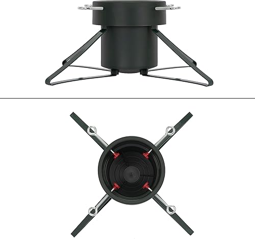 ECD Germany Support de Sapin de Noël avec Réservoir à Eau et 4 Vis de Blocage, Vert Foncé, Pieds de Sapin de Noël en Métal, Décoration Arbres jusqu'à 250 cm de Haut, Base d`Arbre en Forme d'Étoile - Nail Gallerys