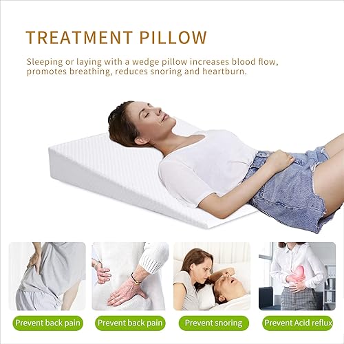 Grand Coussin pour Adultes Cale Anti Ronflement Anti Reflux Gastrique,Coussin à Coin Oreiller Coussin Rehausseur Cale De Lit Coussin Relève-Jambes 80 X 66 Cm,Hauteur 12 Cm,White - Nail Gallerys