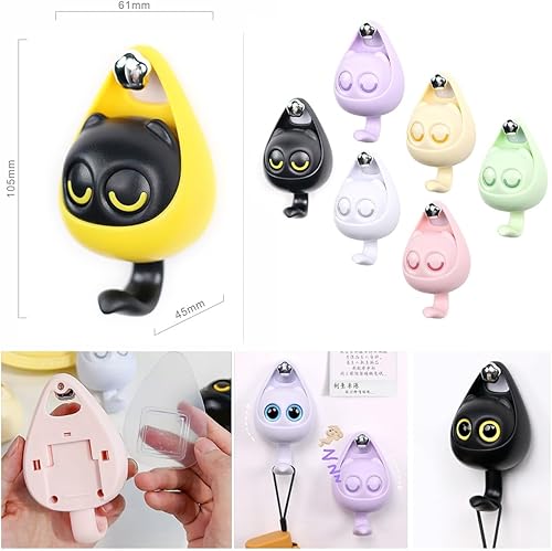 EXQST 6 pièces créatifs Mignons Crochets de Chat Clignotant Crochets de Chat Clignotant Dessin animé créatif Crochets de Chat pour décorations murales Peut contenir 5.5 Livres - Nail Gallerys