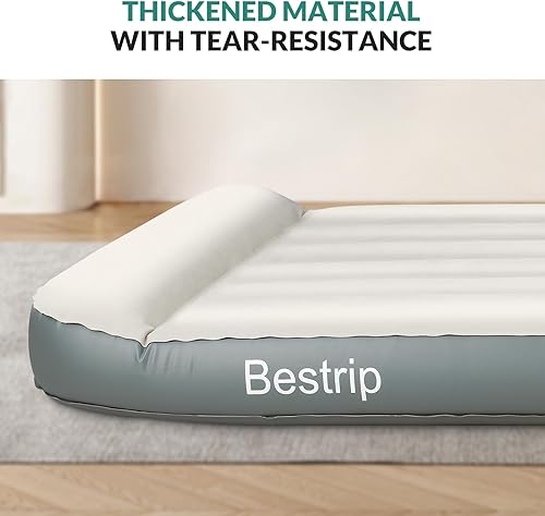 Bestrip BP200 Matelas gonflable 190 x 99 x 20 cm avec pompe à air, lit gonflable pour 2 personnes Gris - Nail Gallerys