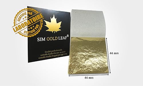 20 Feuilles d'or 24 carats Pur qualité professionelle Alimentaire (44mm X 44mm) - Nail Gallerys