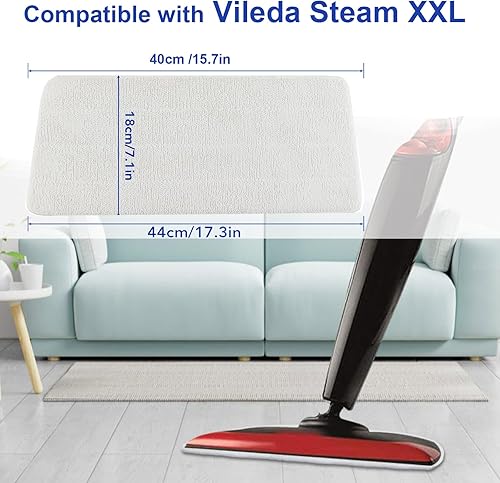 Housse de rechange pour nettoyeur vapeur Vileda XXL, couvercles de vadrouille de rechange pour recharge de vadrouille Vileda Steam PLUS XXL, lavable en blanc, 6 pièces - Nail Gallerys