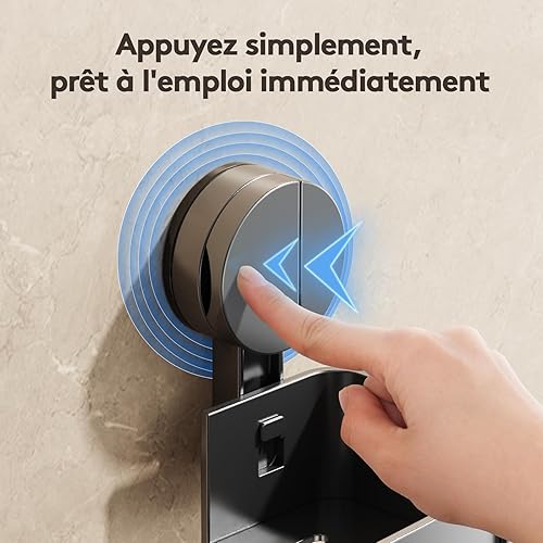 FERCOSEN Étagère de Douche Robuste avec Ventouse Sous Vide | 4 Crochets, 32 cm de Longueur, Capacité de Charge 10 kg, Installation en 1 Minute | Porte-Shampooing Amovible et Anti-Rouille pour Douche - Nail Gallerys