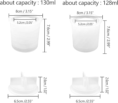 WYAHYQ 2Pièces Moule Resine Epoxy en Silicone Moule à Bougie Moules en plâtre Moule à Bocal avec Couvercle - Nail Gallerys
