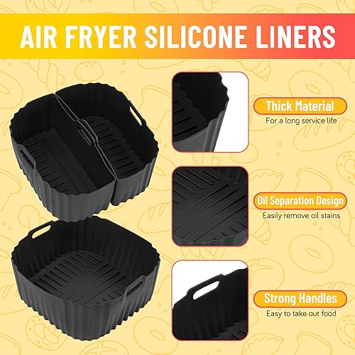 Ninipie Moule Silicone Air Fryer Accessoires pour Russell Hobbs Airfryer xxL 8L, 3 Pièces Friteuse pour Russell Hobbs 8L SatisFry 27170-56, Réutilisable Friteuse Air Fryer Silicone Liners Mould - Nail Gallerys