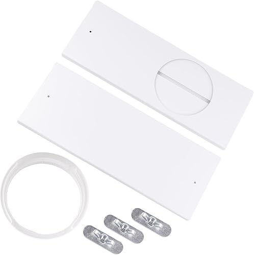 Kit d'adaptateur portable pour climatiseur portable, joint de fenêtre coulissante pour climatiseur portable, ensemble mobile de joint de connecteur de tuyau d'échappement (4 déflecteurs + 1 connecteur - Nail Gallerys