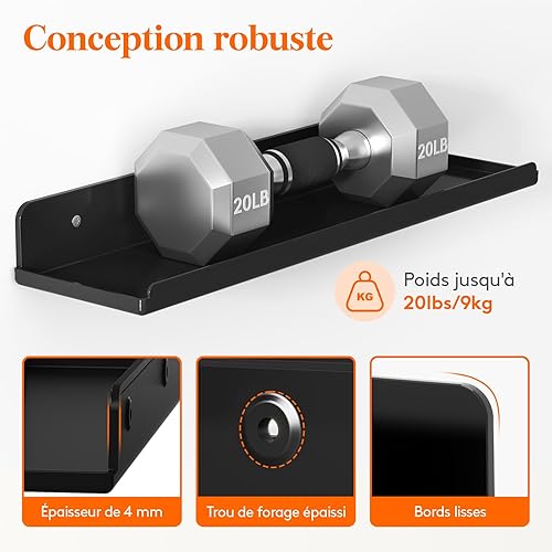 Lifewit Étagères Flottantes Murales, Lot de 4 en Plastique Blanc de 38 cm, Décoration d'Intérieur pour Livres/Disques Vinyle/Photos dans la Chambre, Le Salon, la Cuisine, Rangement et Organisation - Nail Gallerys