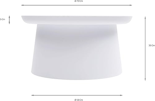 Fashion Commerce Table Basse en polypropylène, Blanc, 70x70x36 cm - Nail Gallerys