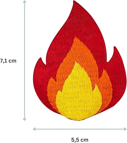Urbanski Patch Feu Flamme à thermocoller sur 7,1 x 5,5 cm | Écusson Thermocollant, Transferts Thermocollant, Appliqués à coudre - Nail Gallerys
